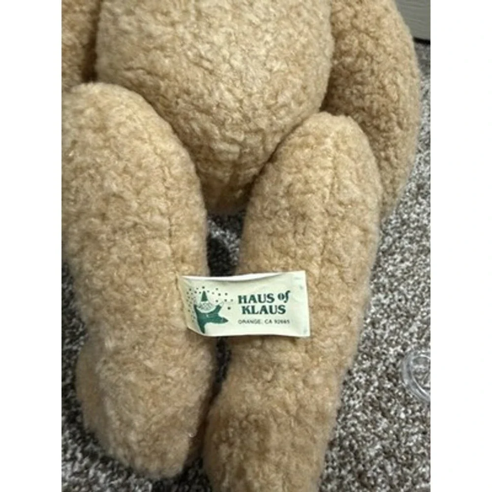 Vtg Teddy Bear Jointed Haus Of Klaus in a Teddy Bear Shaped Box Excellent Clean